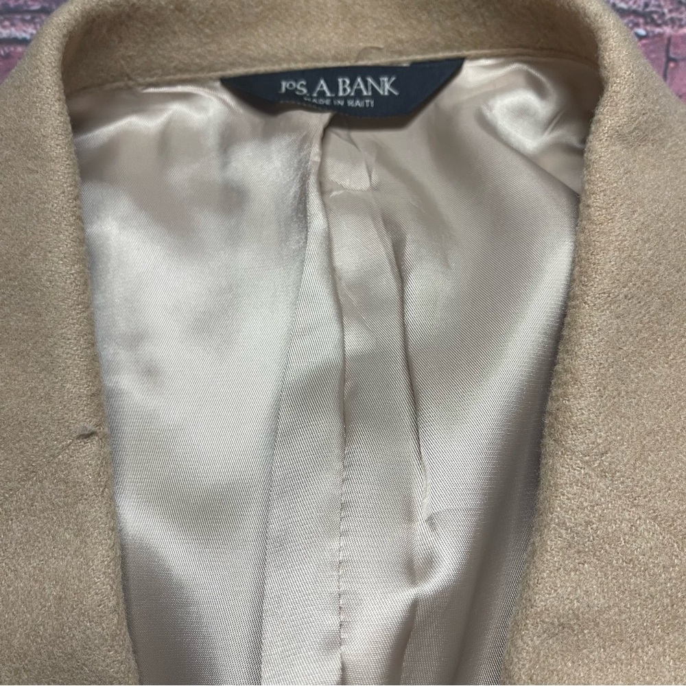 Jos A Bank 100% Camel Hair Blazer Jacket Sport Coat Men's 46XL Beige Tan - Picture 3 of 12